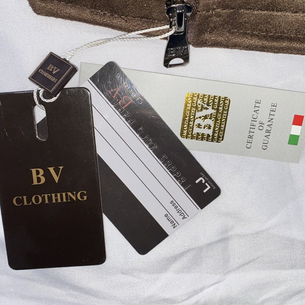 BV Clothing Brown‎ Leather Suede Zipper Front Jacket NWT Sz L - Picture 4 of 8